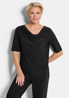 Shirt met watervalhals en glittersteentjes thumbnail 1