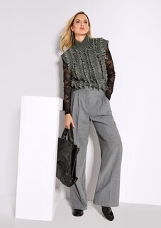 Chunky knit vest with fringes thumbnail 1