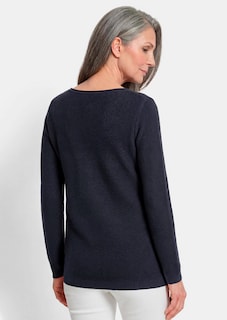 Feiner Strickpullover mit U-Boot-Ausschnitt thumbnail 3