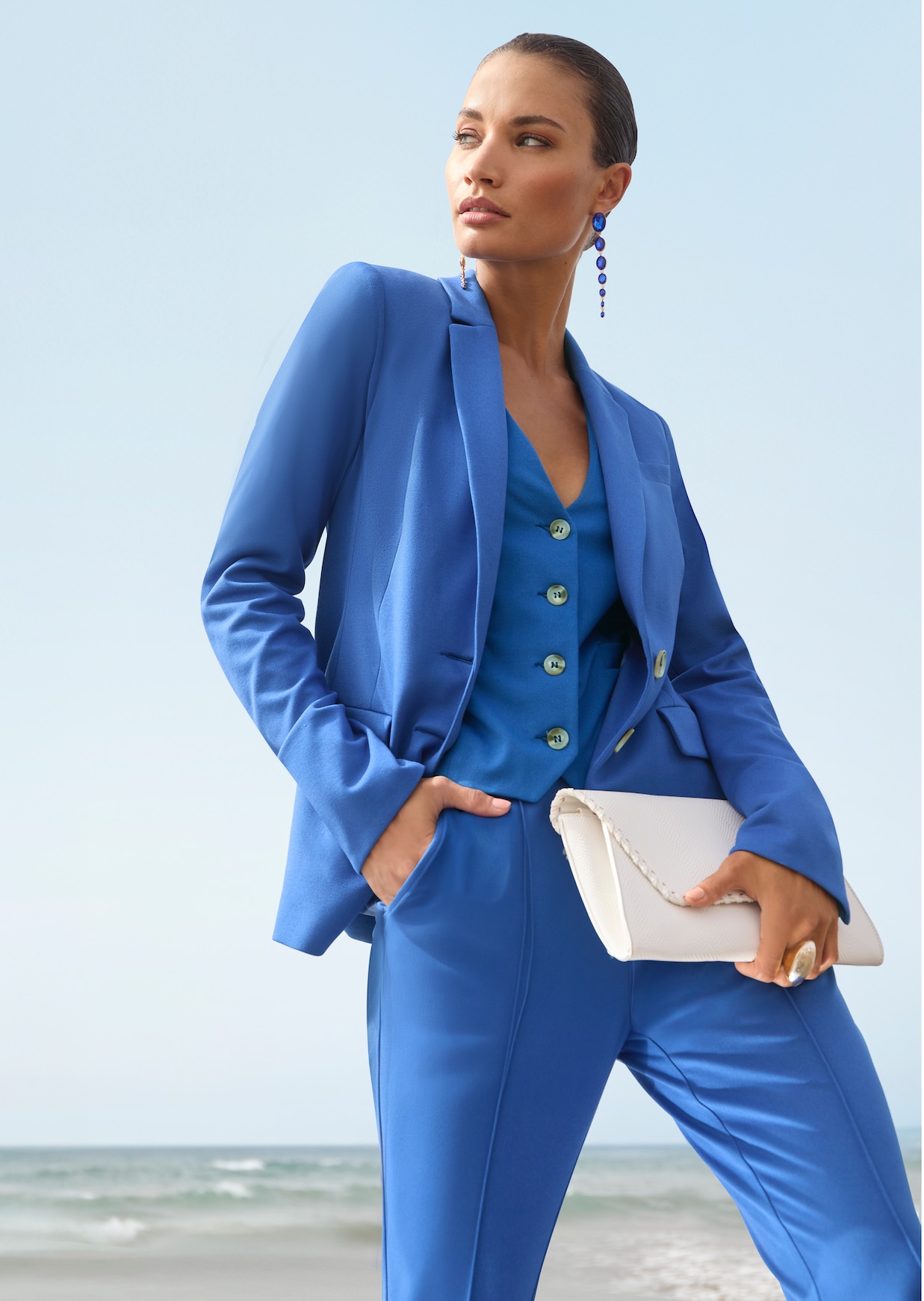 Long jersey blazer