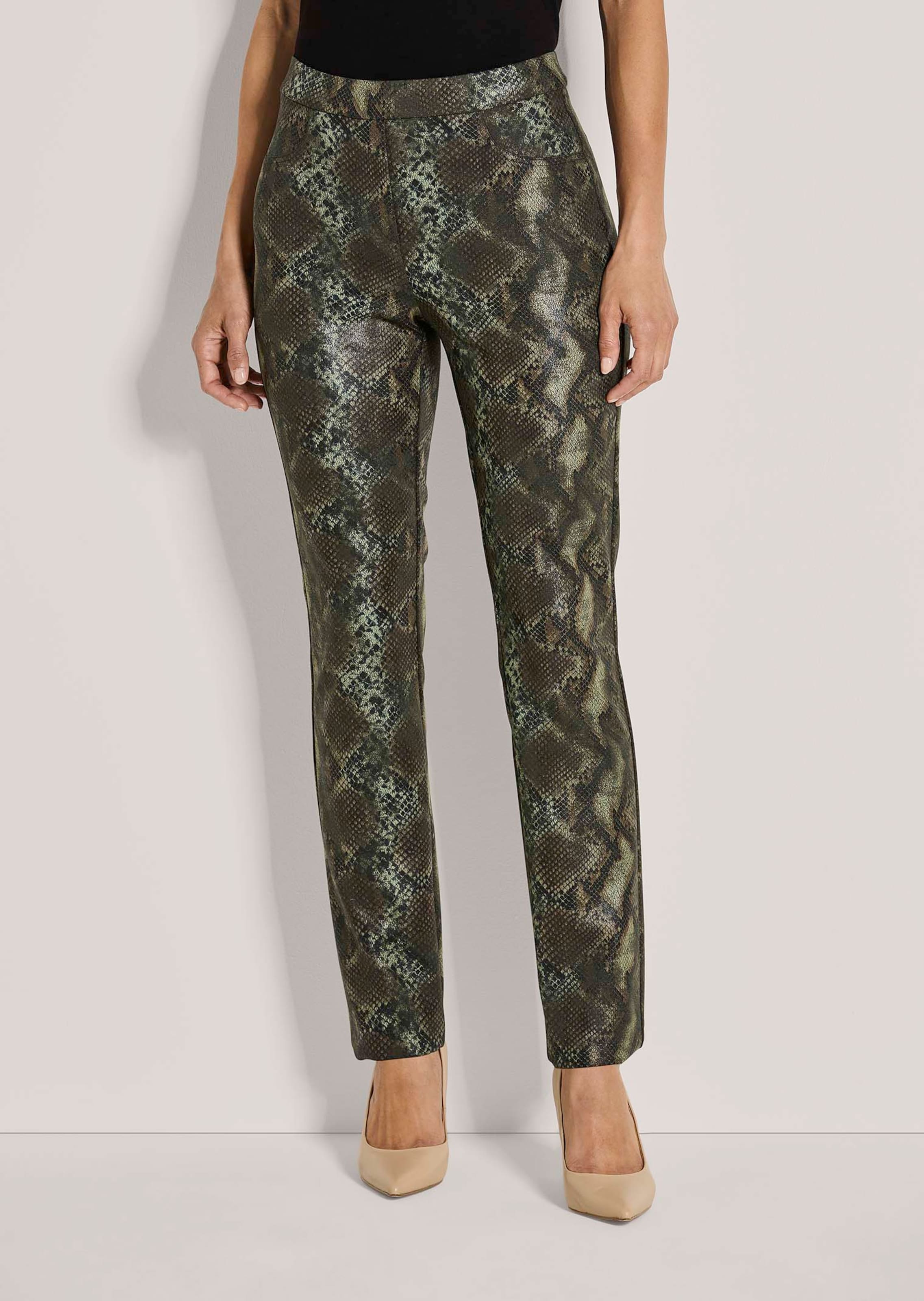 Glanzvolle Hose mit Snake-Print