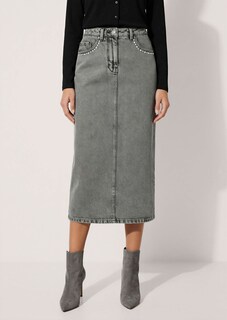 Jeansrock mit verzierten Eingriffstaschen thumbnail 2