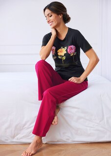 Kurzarmshirt mit Blumenmotiv thumbnail 1