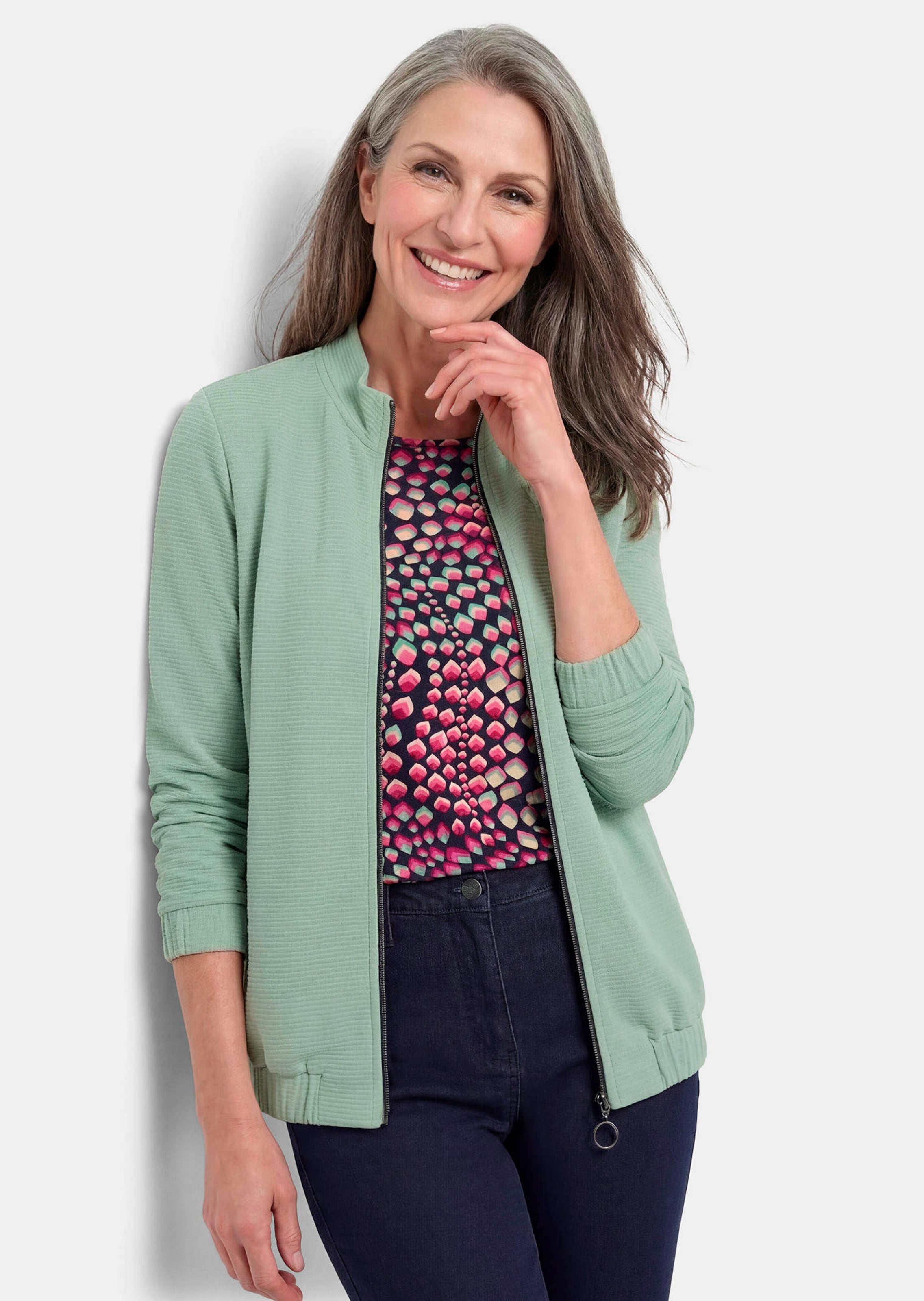Zachte jersey jasje in een blouson-look