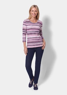 T-shirt rayé en jersey de viscose doux thumbnail 2