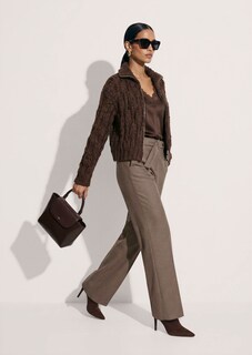 Grobstrickjacke mit voluminösem Stehkragen thumbnail 5