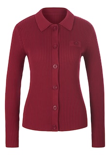 Long-sleeved rib-knit cardigan thumbnail 7