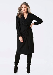 Robe cache-cœur avec col chemise thumbnail 2