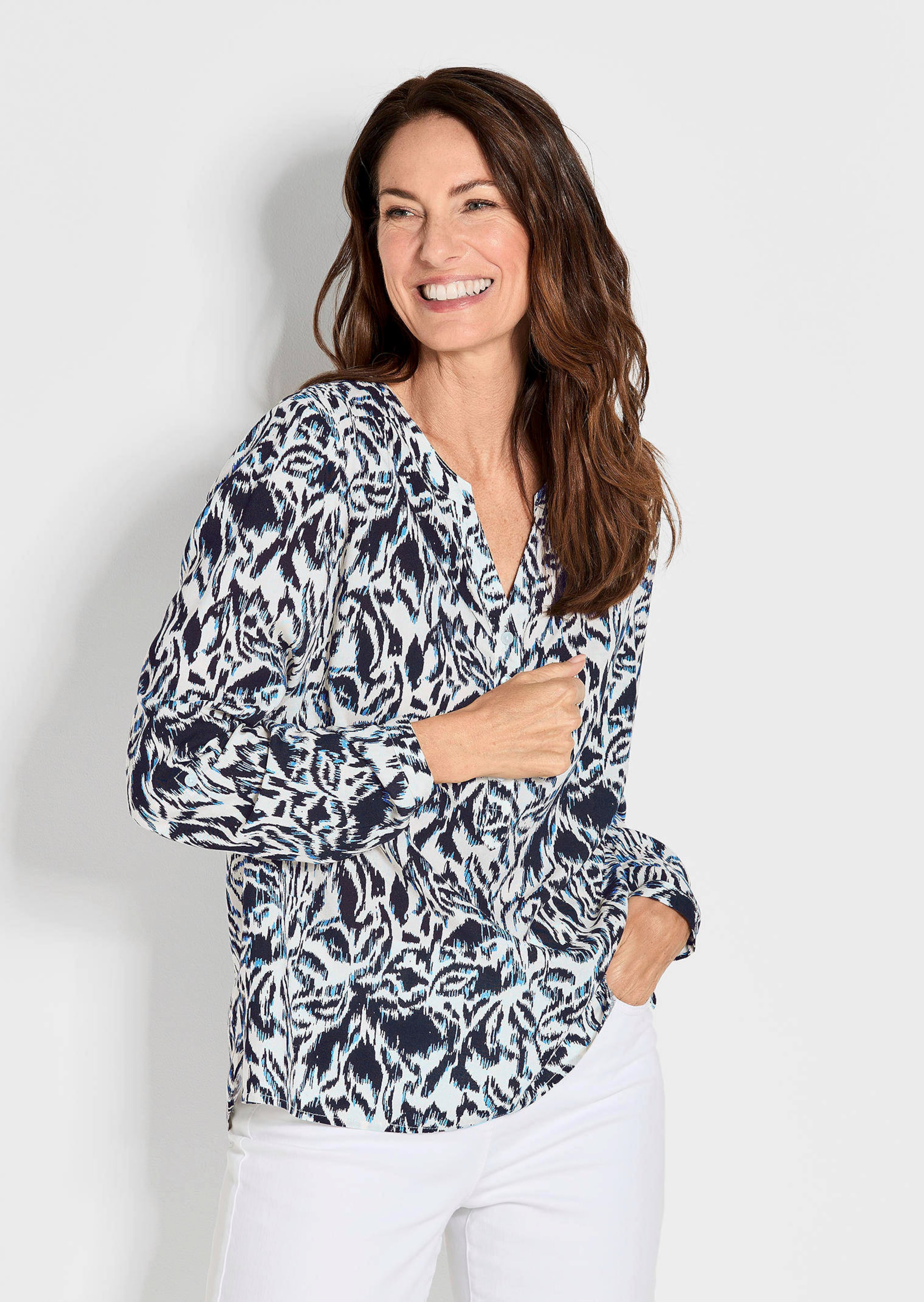 Gedessineerde blouse met unieke print