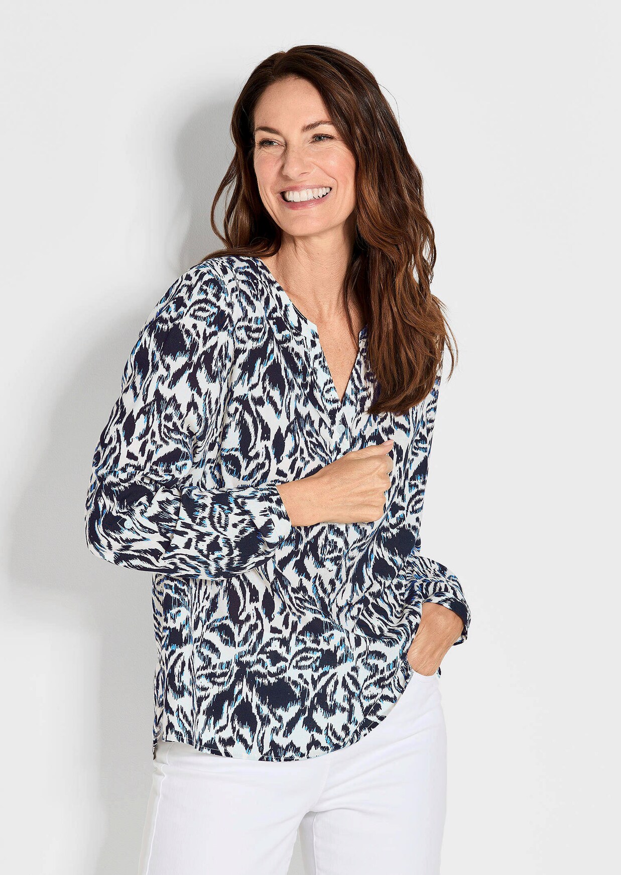 Druckbluse im Unikat-Print
