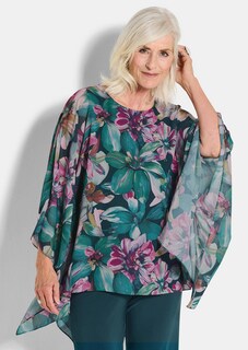 Blusenshirt mit Überwurf aus Chiffon thumbnail 1