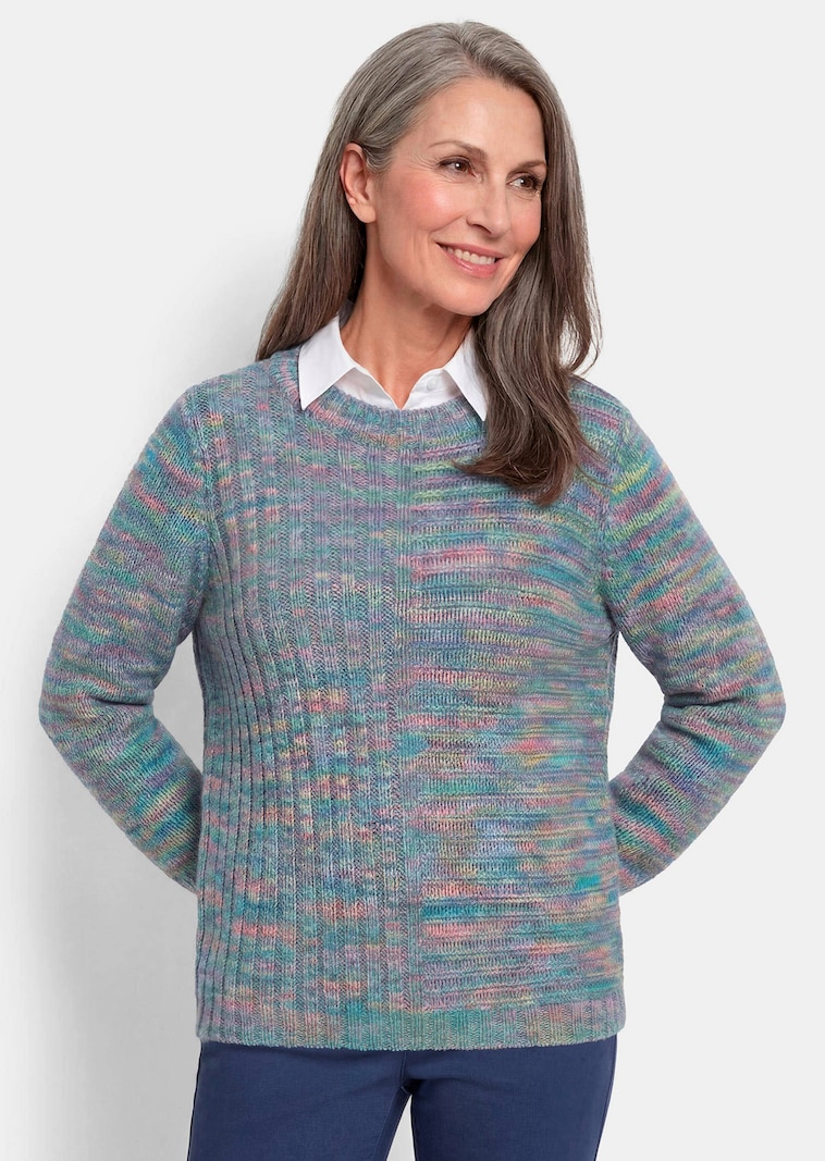 Pflegeleichter Strickpullover in Melange-Optik