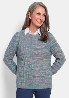 Pflegeleichter Strickpullover in Melange-Optik thumbnail 1