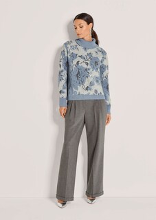 Pull jacquard floral à col roulé thumbnail 3