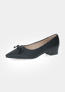 Leder-Pumps in Flechtoptik mit Blockabsatz thumbnail 1