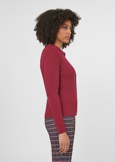 Long-sleeved rib-knit cardigan thumbnail 5