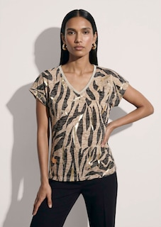 Shirt met animalprint en V-hals thumbnail 2