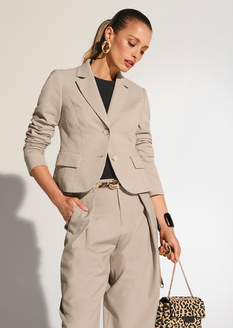 Jersey blazer with texture