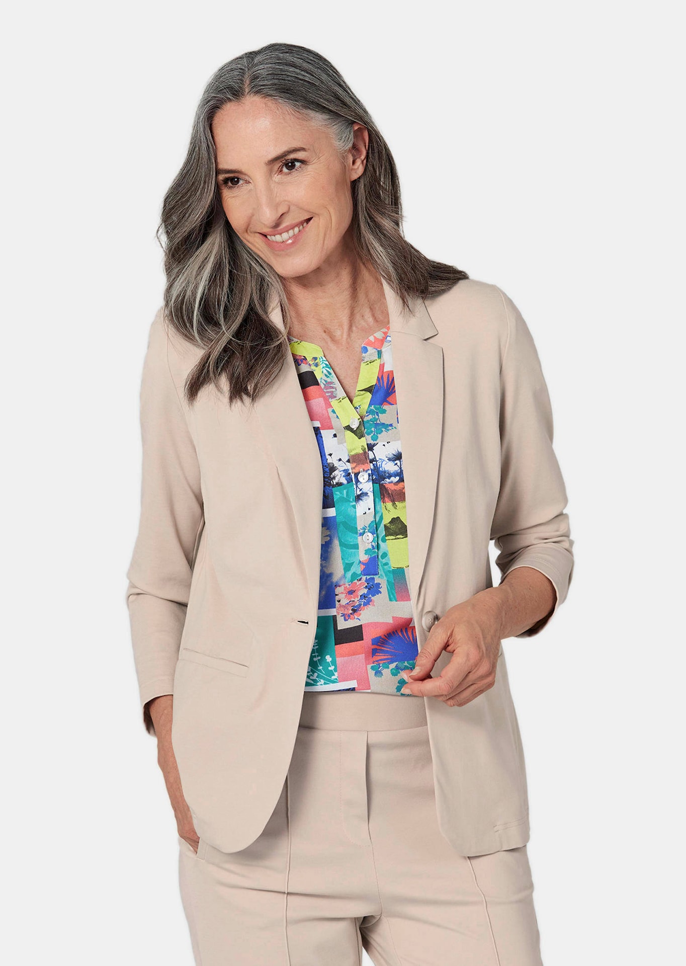 Lichte jersey blazer met uitstekende bewegingsvrijheid