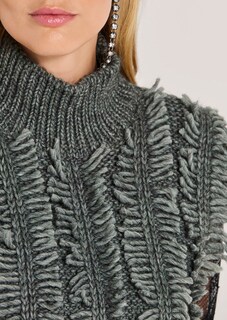 Chunky knit vest with fringes thumbnail 6