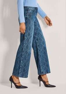 Weite Jeans mit Allover-Print thumbnail 5