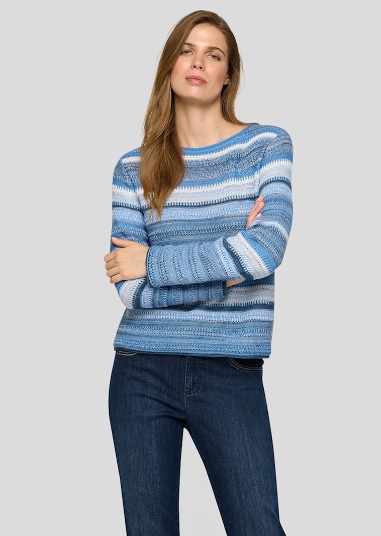 Ringelpullover in Strukturstrick