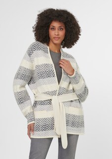 Verschlusslose Strickjacke mit Bindeband thumbnail 2