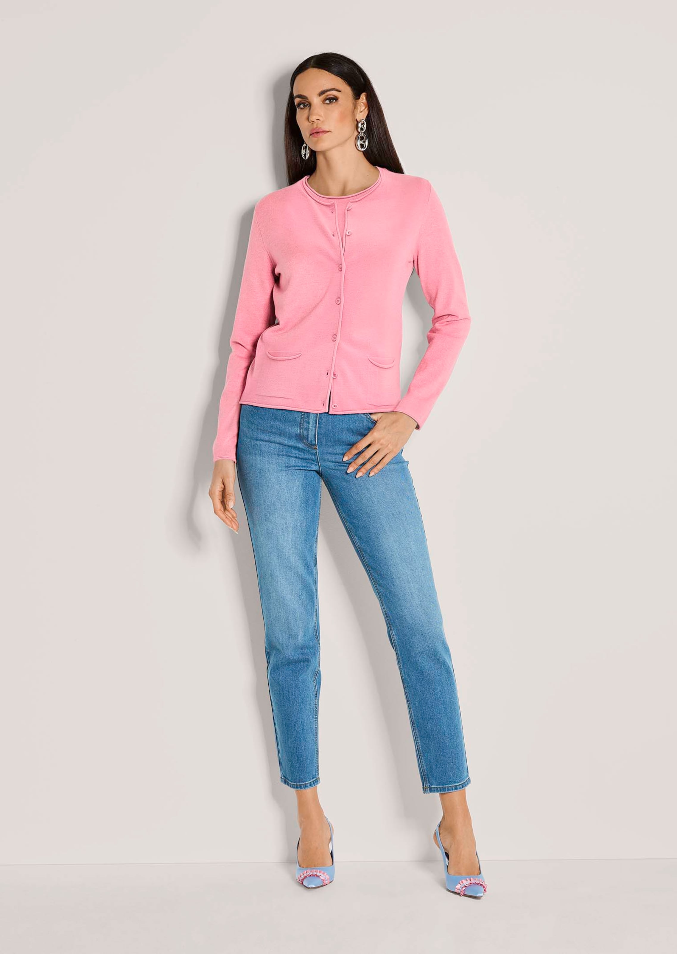 Feinstrick-Twinset mit Modal