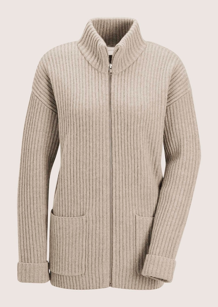 Grobstrickjacke mit Reißverschluss
