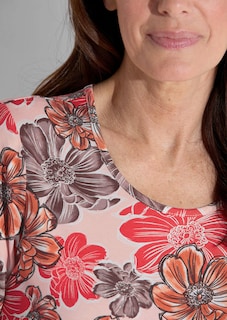 Jersey shirt met bloemenmotief thumbnail 3