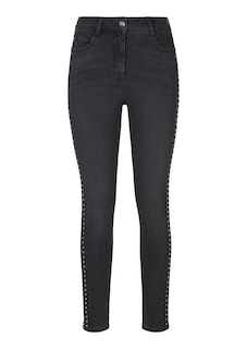 Skinny Fit-Jeans mit Strassstein-Verzierung thumbnail 2
