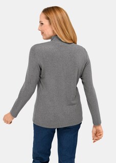 Flauschiges Stehbundshirt mit Reißverschluss und glänzendem, gesticktem Logo thumbnail 2