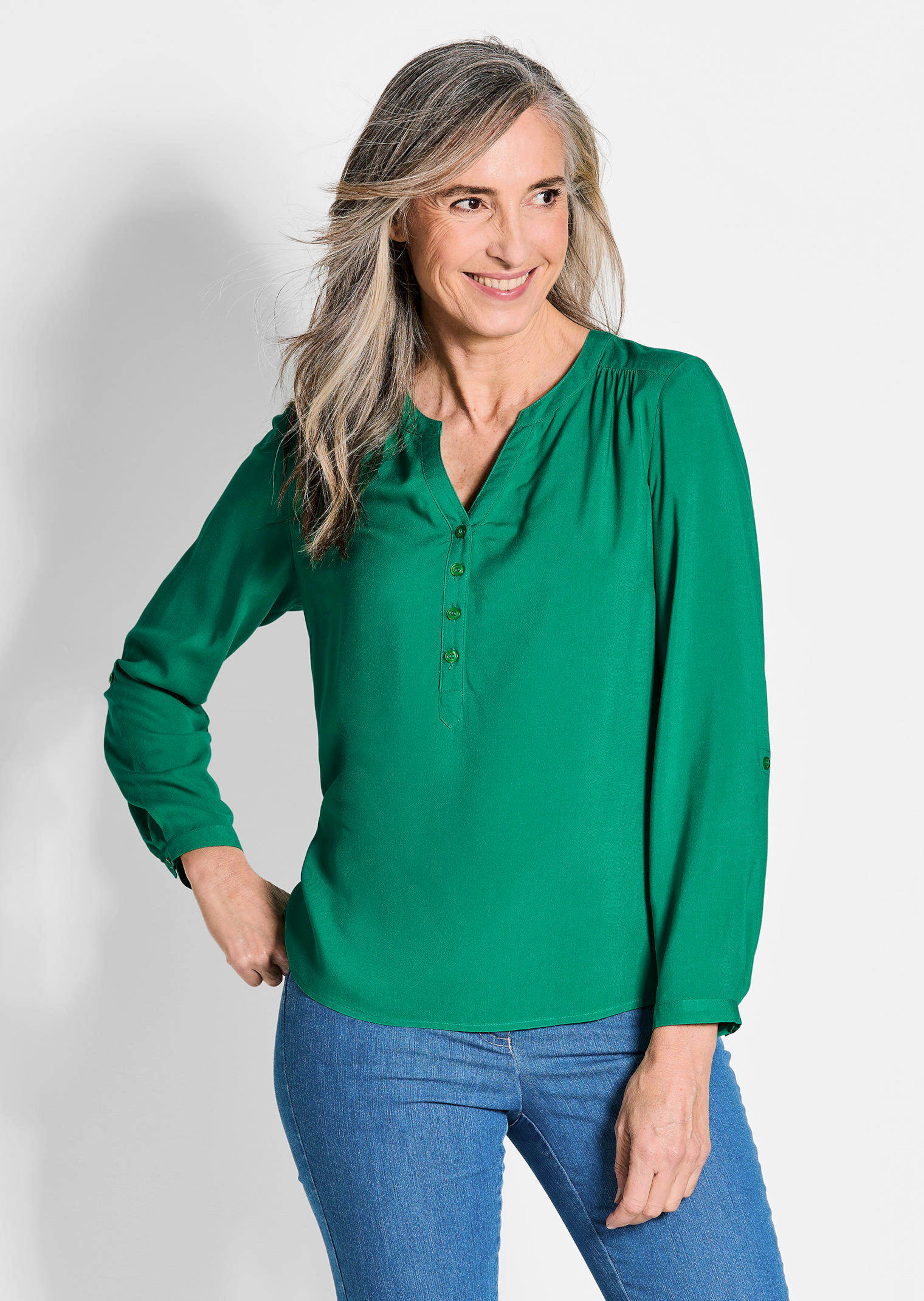 Blouse van pure viscose