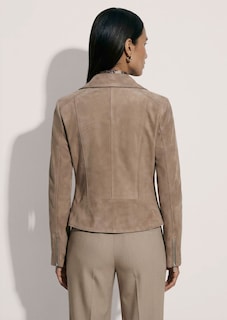 Kid suede biker jacket thumbnail 4