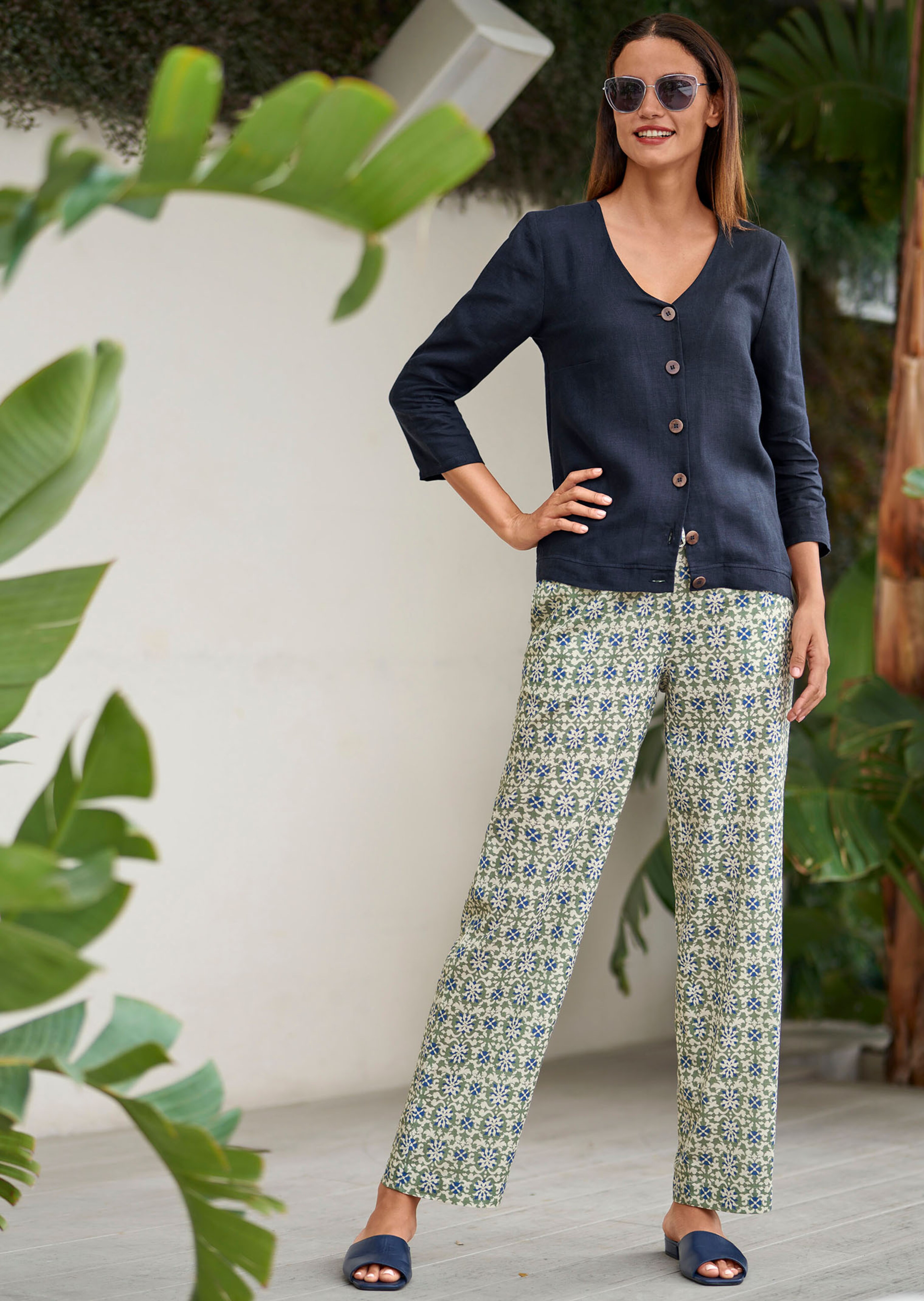 Weite Leinenhose