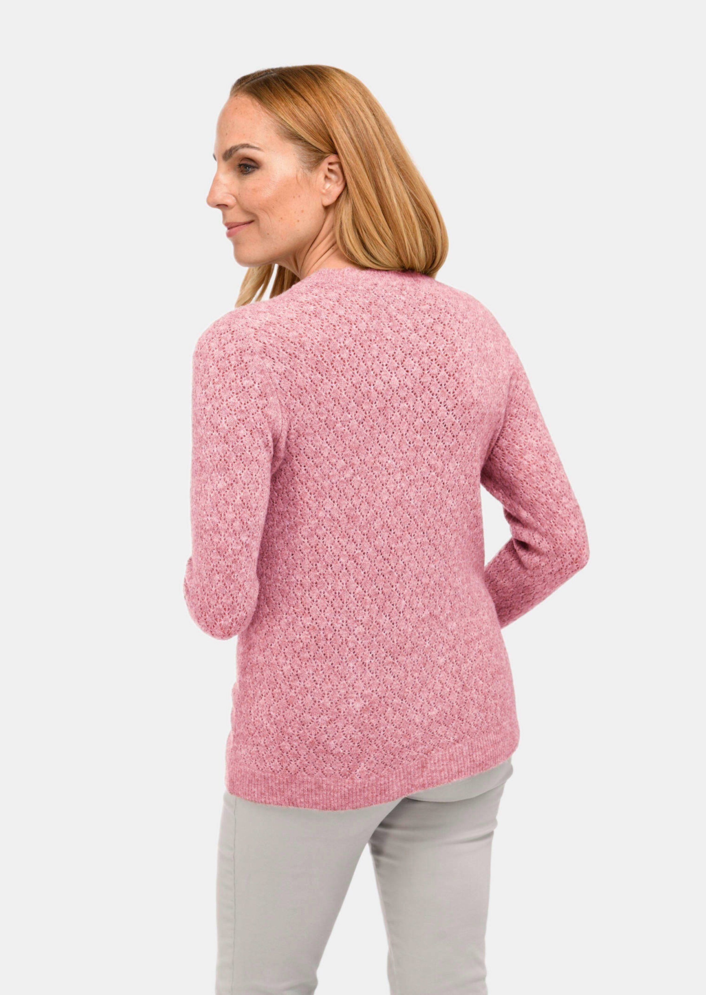 Elegante ajour pullover van eersteklas gemêleerd garen thumbnail 2