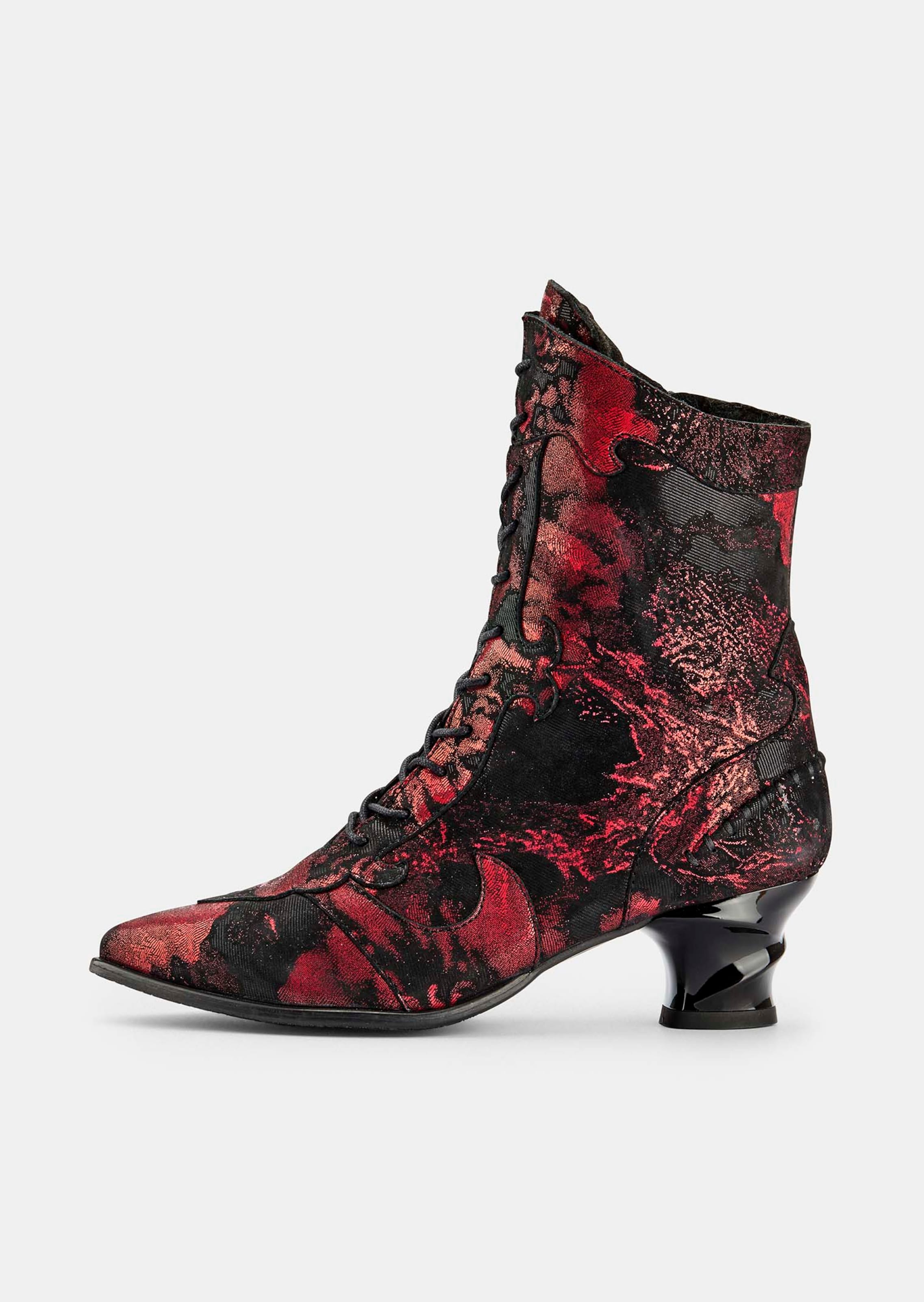 Stiefeletten mit geprägtem Blumenmuster