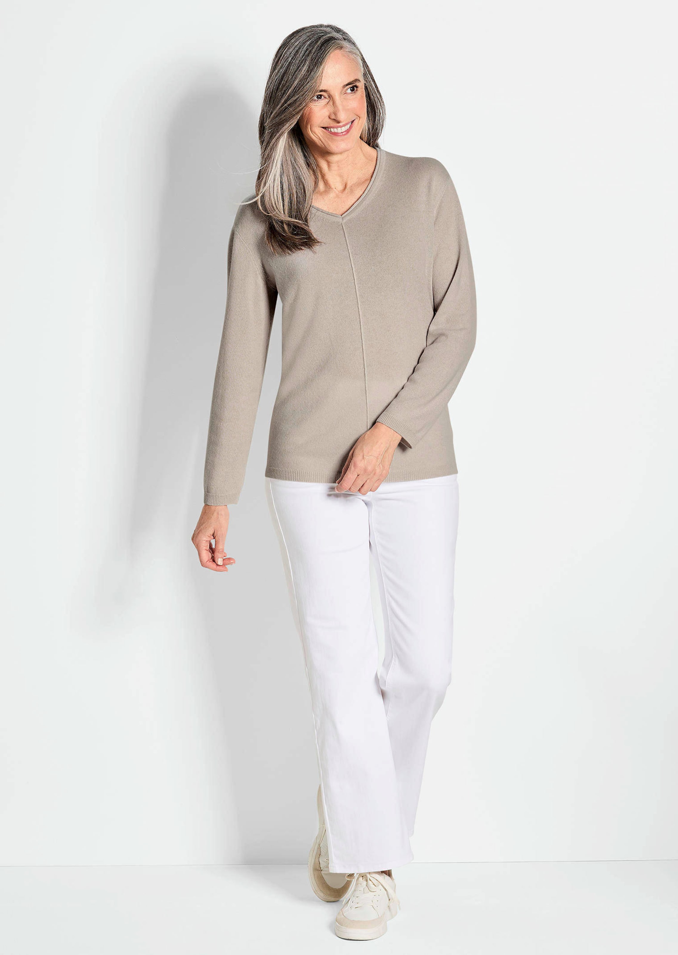Pullover van kasjmier met V-hals thumbnail 2