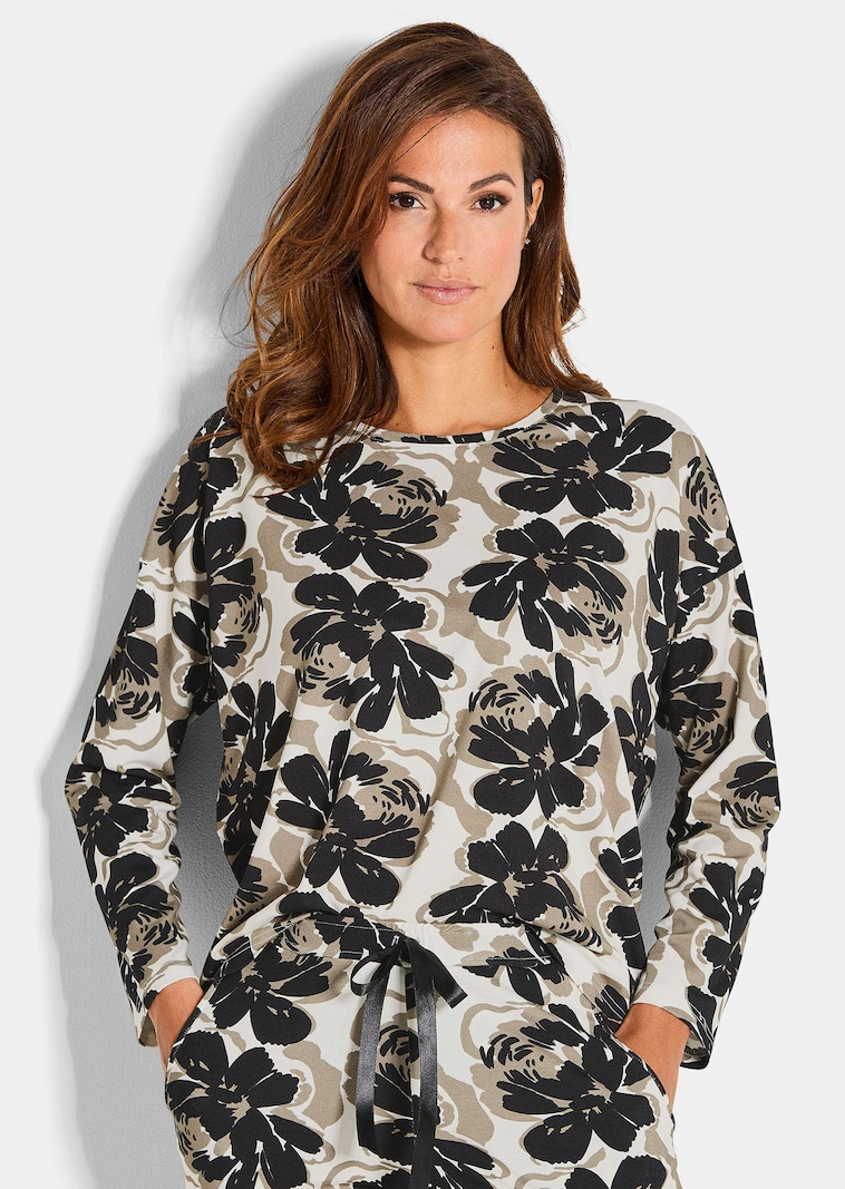 Pyjamashirt mit Blumenmuster