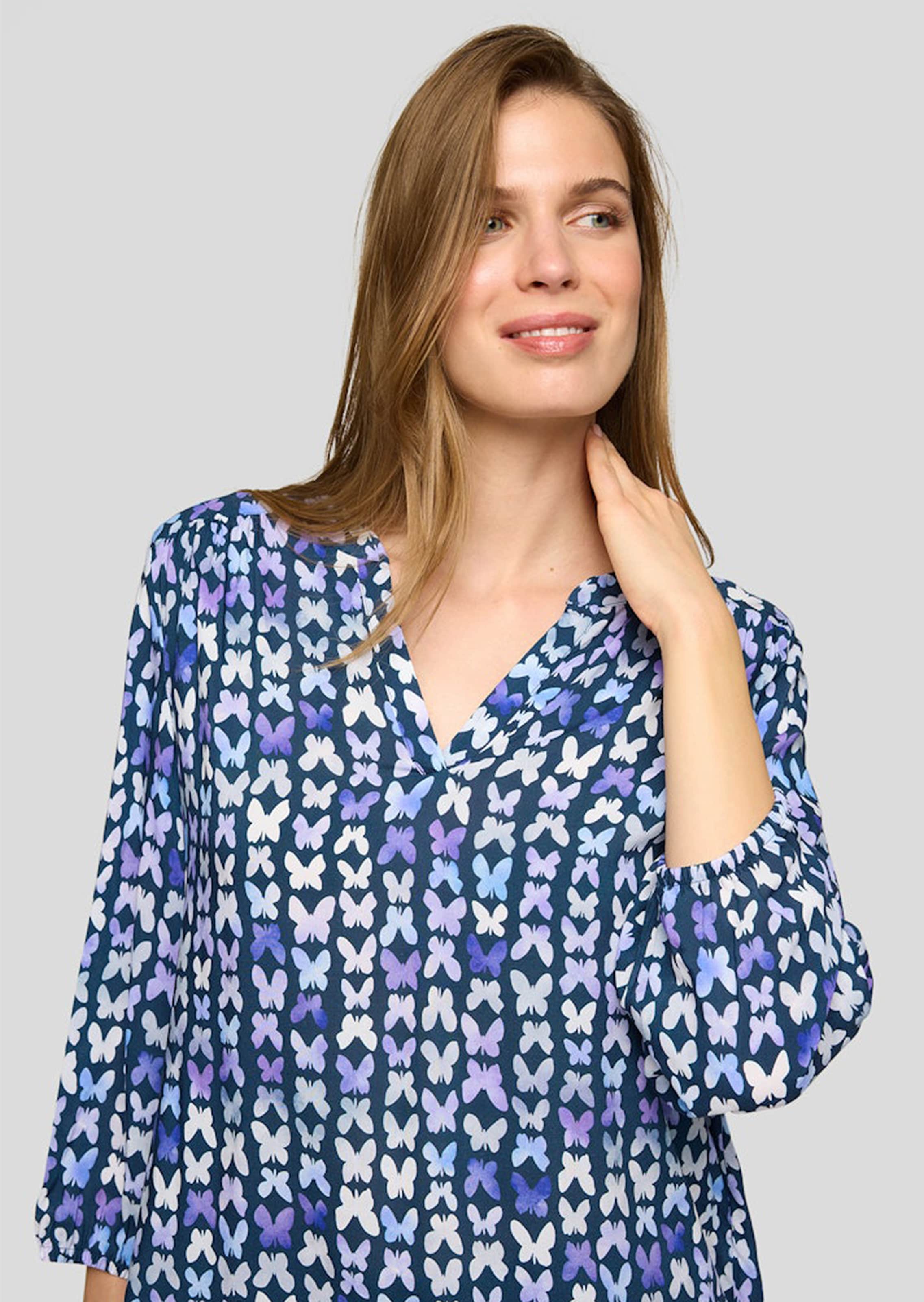 Overslagblouse van zuivere viscose thumbnail 4