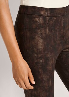 Slender trousers with a subtle sheen and an animal print thumbnail 6