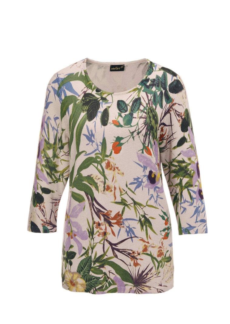 Decente pullover met bloemenmotief
