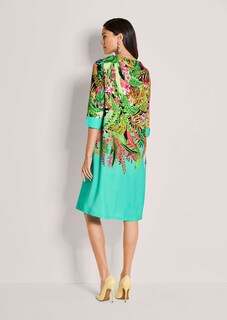 Robe avec imprimé style tropical et manches 3/4 thumbnail 4