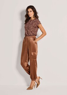 Pantalon en satin à taille élastiquée thumbnail 3