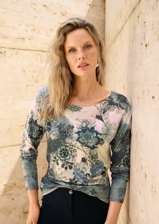 Pullover mit edlem All-over-Print thumbnail 1