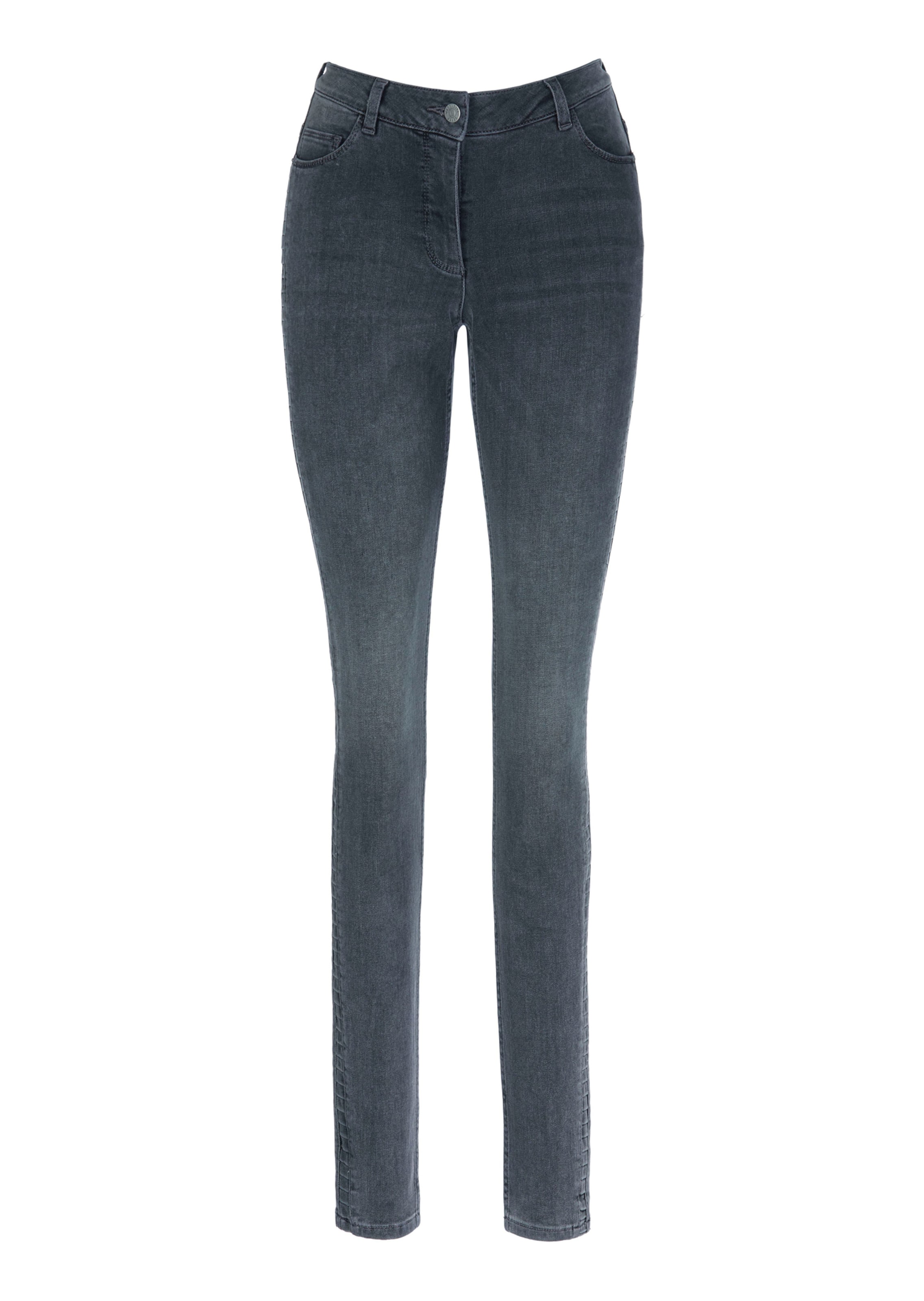 Enge Jeans mit Raffung