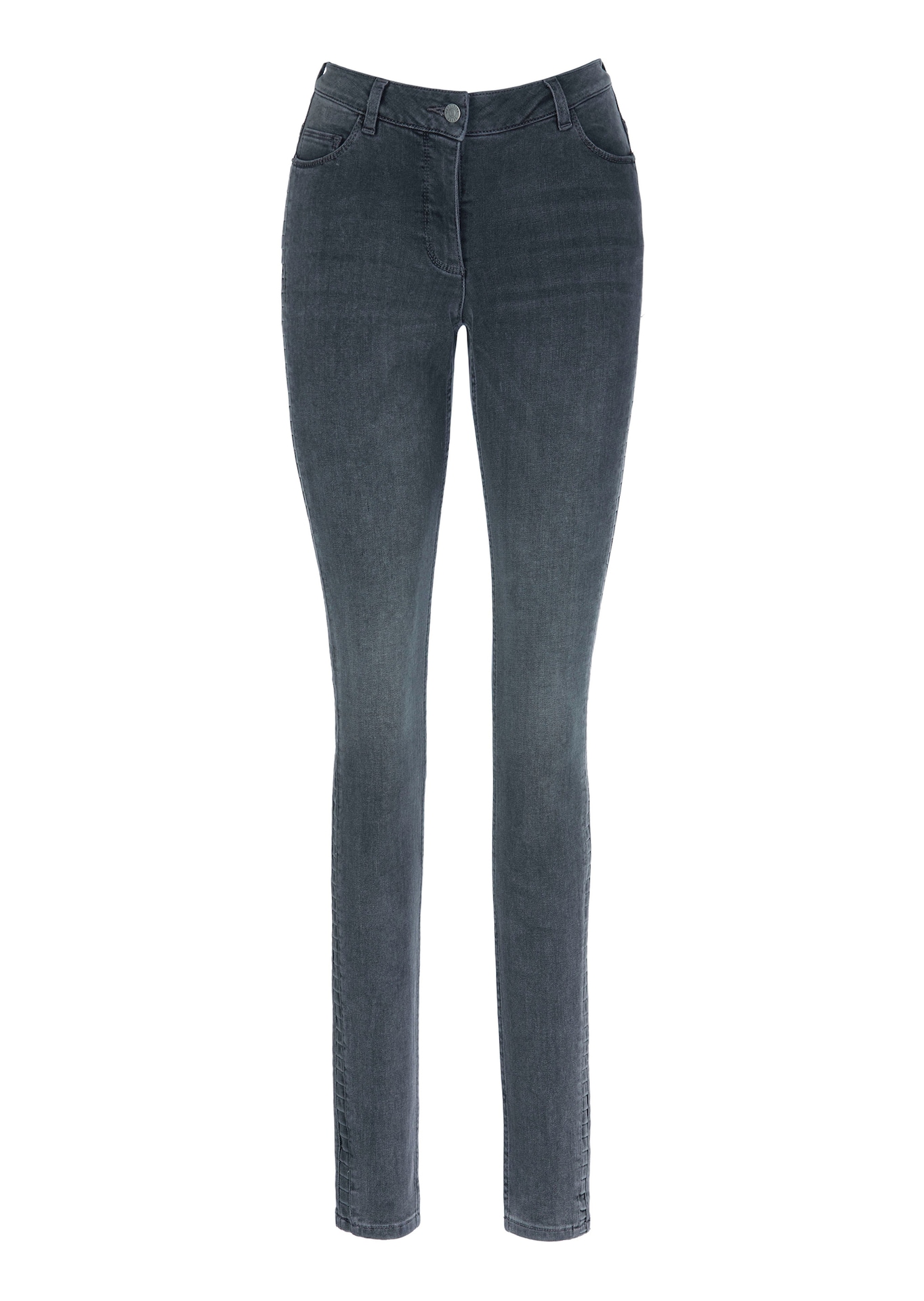 Enge Jeans mit Raffung