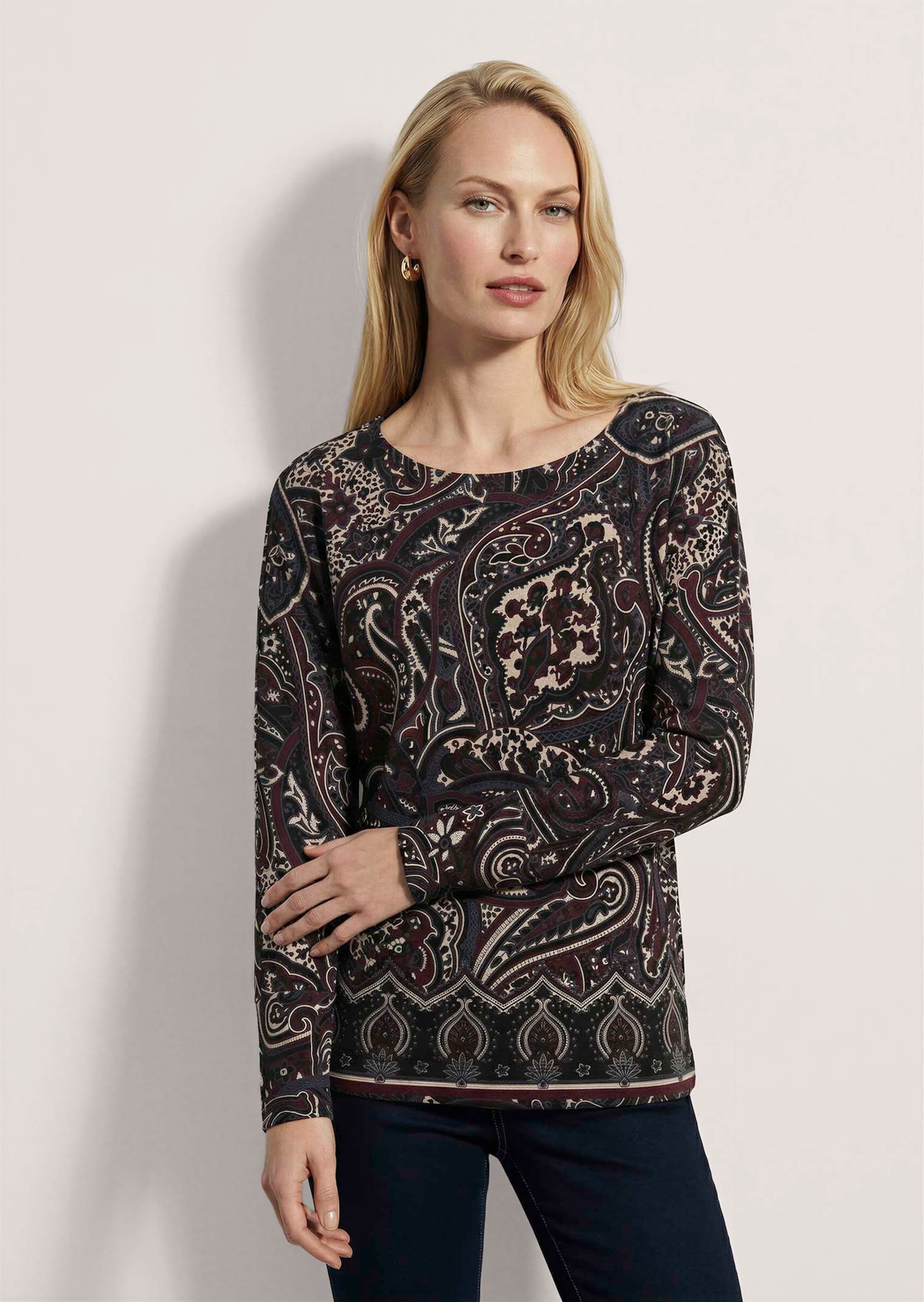 Sweatshirt mit Paisley-Print und Fledermausärmeln