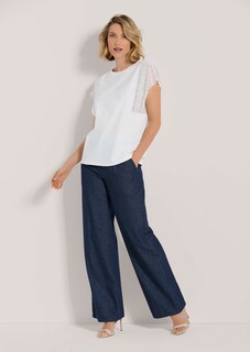 Round-neck top with lace thumbnail 3