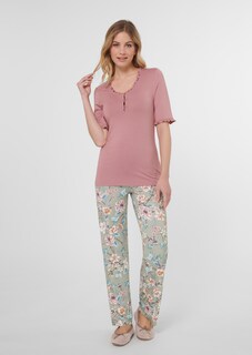 Pyjama mit Rüschen und Blütenprint thumbnail 3